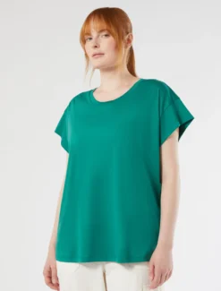 T-shirt in jersey di cotone - VERDE