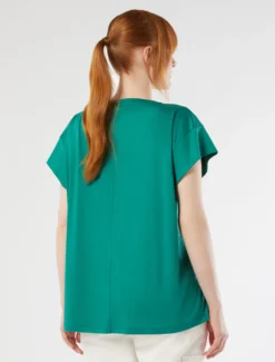 T-shirt in jersey di cotone - VERDE