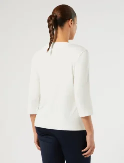 T-shirt in jersey di viscosa - AVORIO