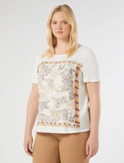 T-shirt in jersey di viscosa - AVORIO