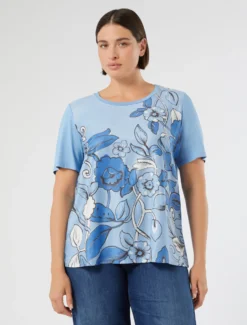 T-shirt in jersey di viscosa - AZZURRO