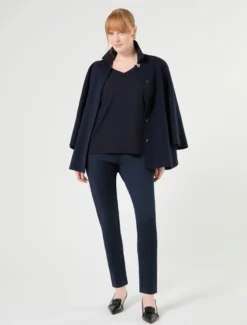 T-shirt in jersey di viscosa - BLU NOTTE