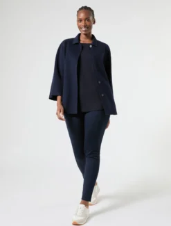 T-shirt in jersey di viscosa - BLU NOTTE