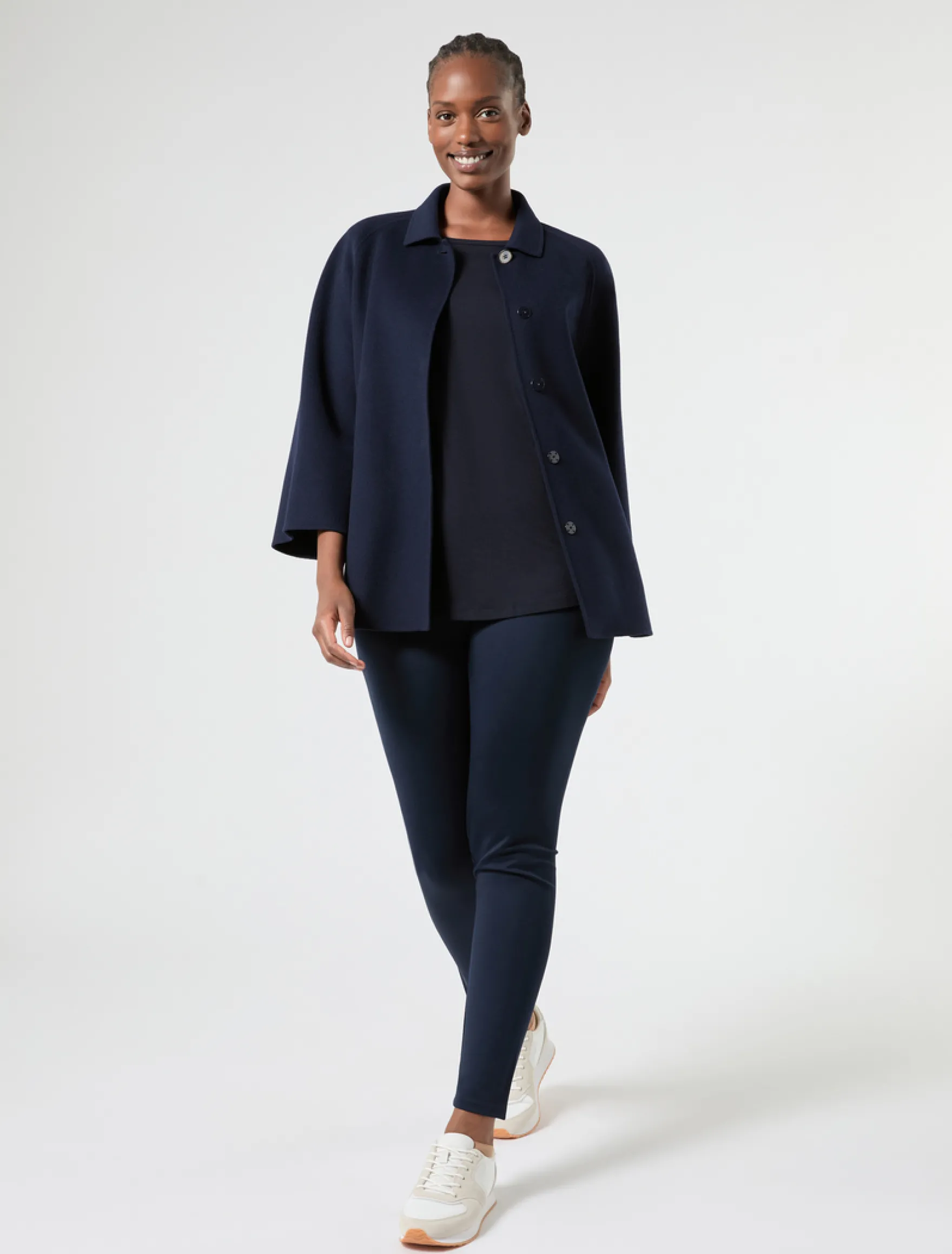 T-shirt in jersey di viscosa - BLU NOTTE