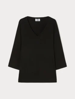 T-shirt in jersey di viscosa - NERO