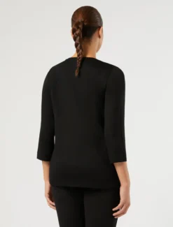 T-shirt in jersey di viscosa - NERO
