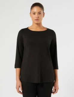 T-shirt in jersey di viscosa - NERO