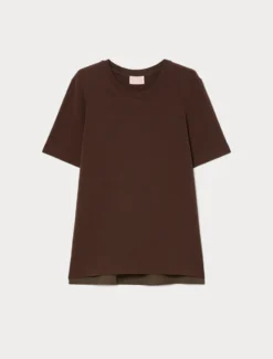 T-shirt in jersey e popeline - CACAO