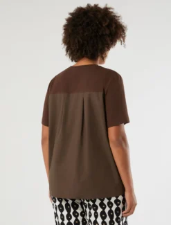 T-shirt in jersey e popeline - CACAO