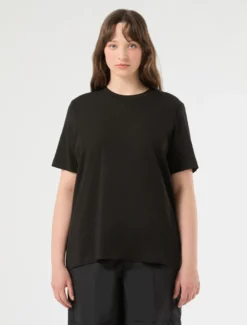 T-shirt in jersey e popeline - NERO