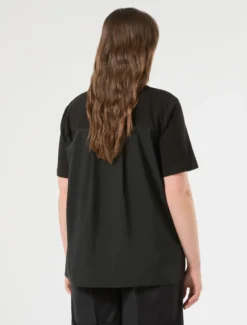 T-shirt in jersey e popeline - NERO