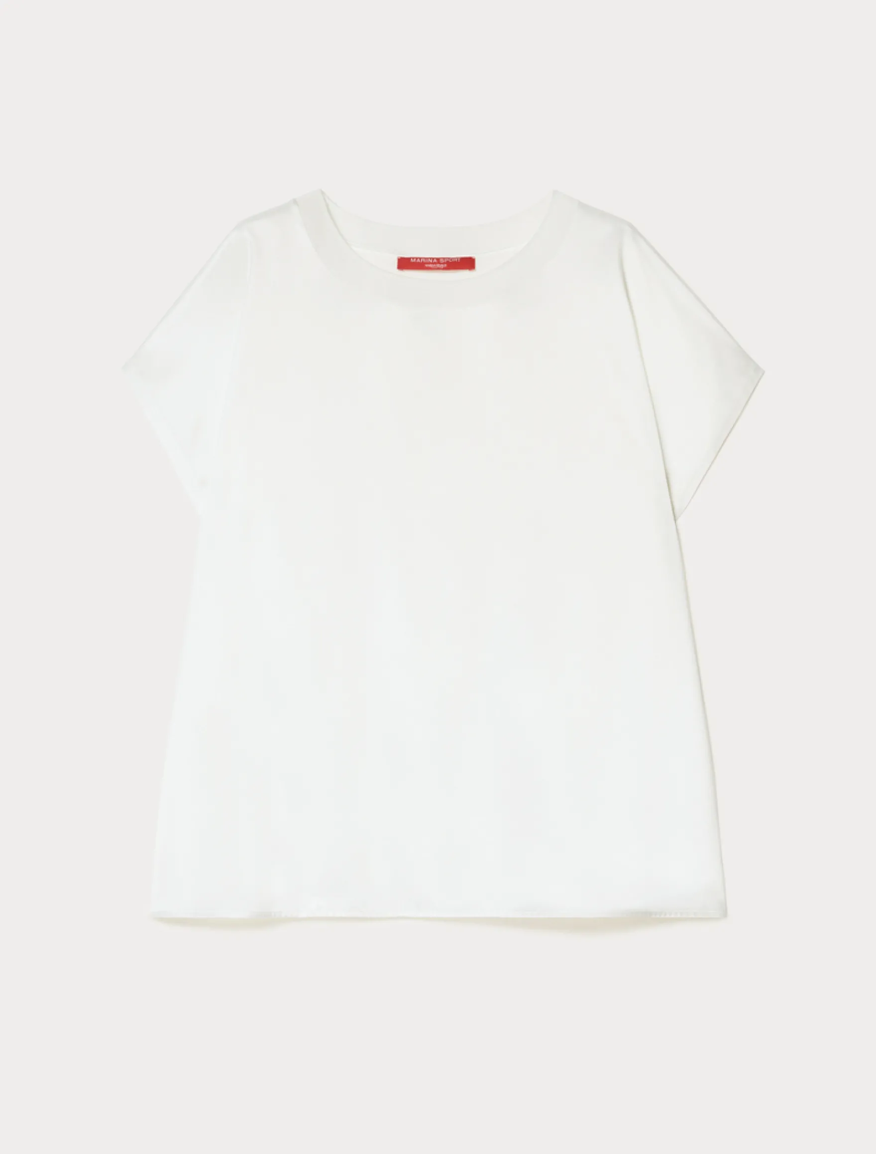T-shirt in jersey e raso - AVORIO