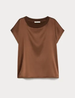 T-shirt in jersey e raso - BISCOTTO