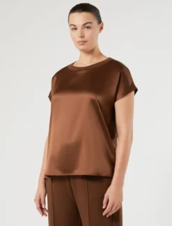 T-shirt in jersey e raso - BISCOTTO