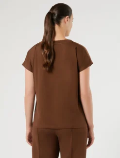 T-shirt in jersey e raso - BISCOTTO