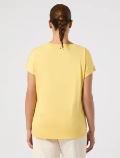 T-shirt in jersey e raso - GIALLO