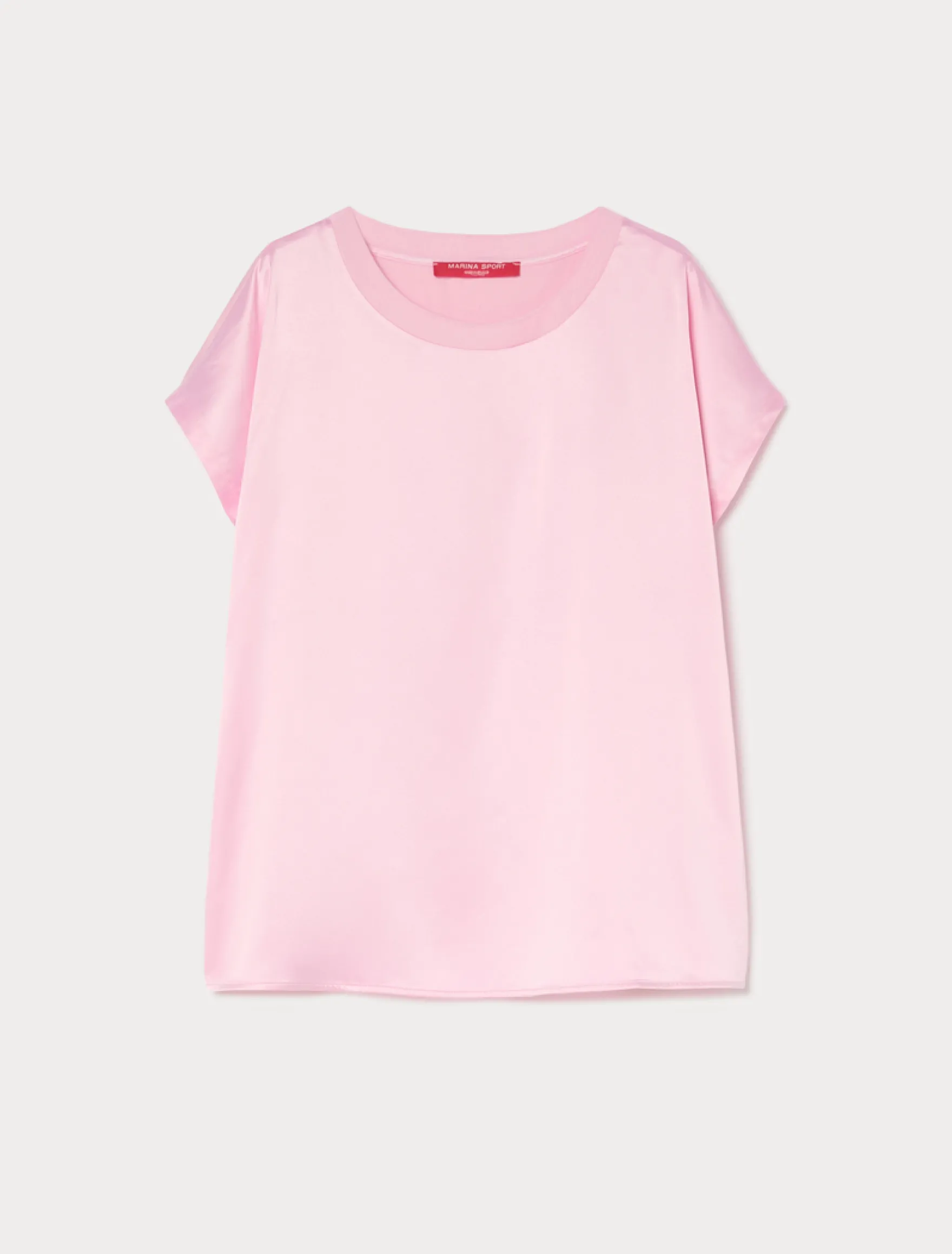 T-shirt in jersey e raso - ROSA