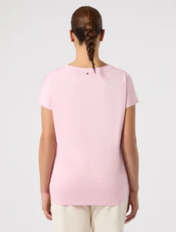 T-shirt in jersey e raso - ROSA