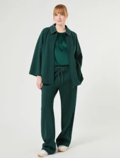 T-shirt in jersey e raso - VERDE BOSCO