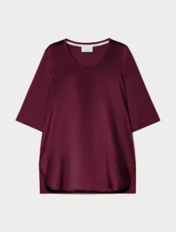 T-shirt in jersey e seta - BORDEAUX