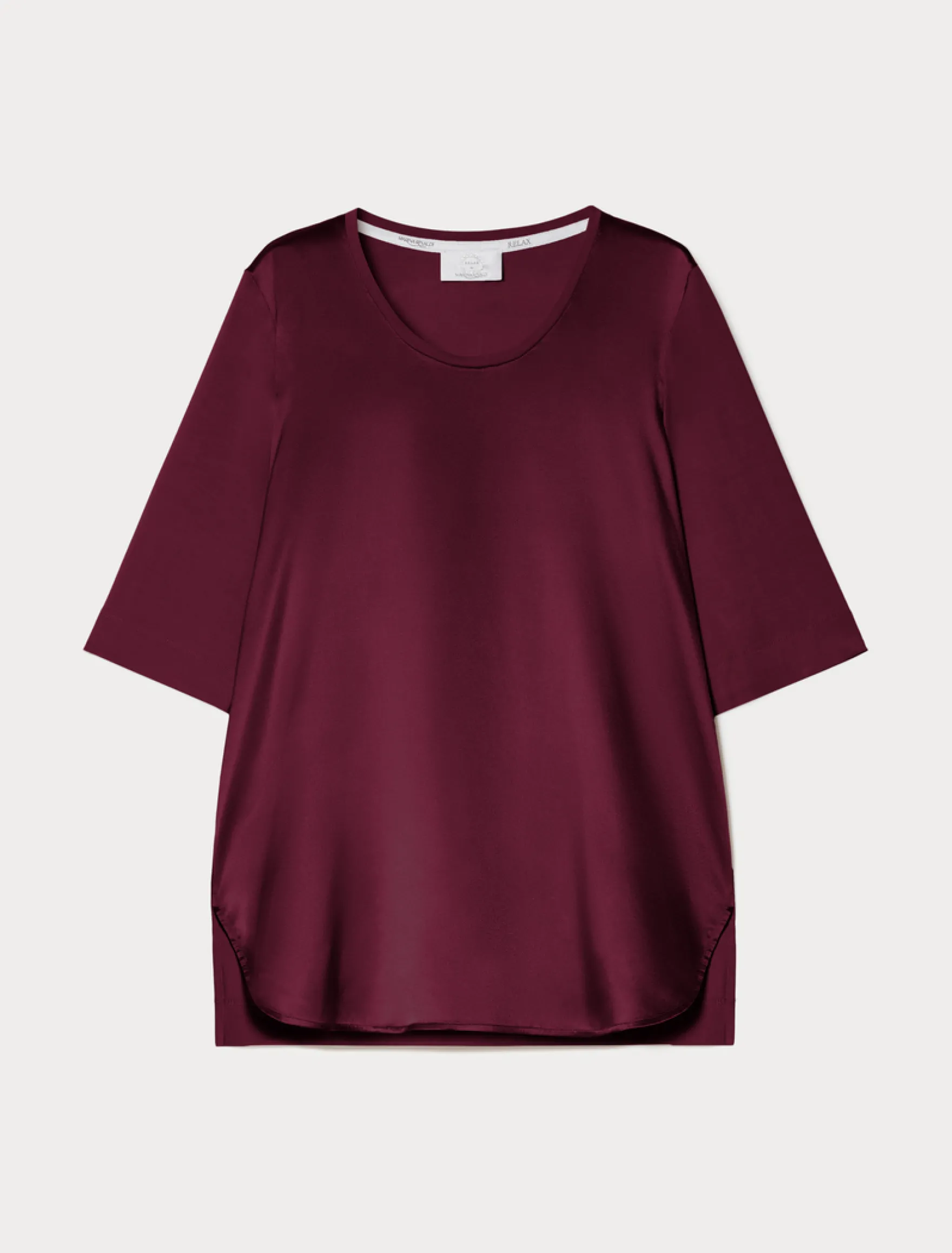 T-shirt in jersey e seta - BORDEAUX