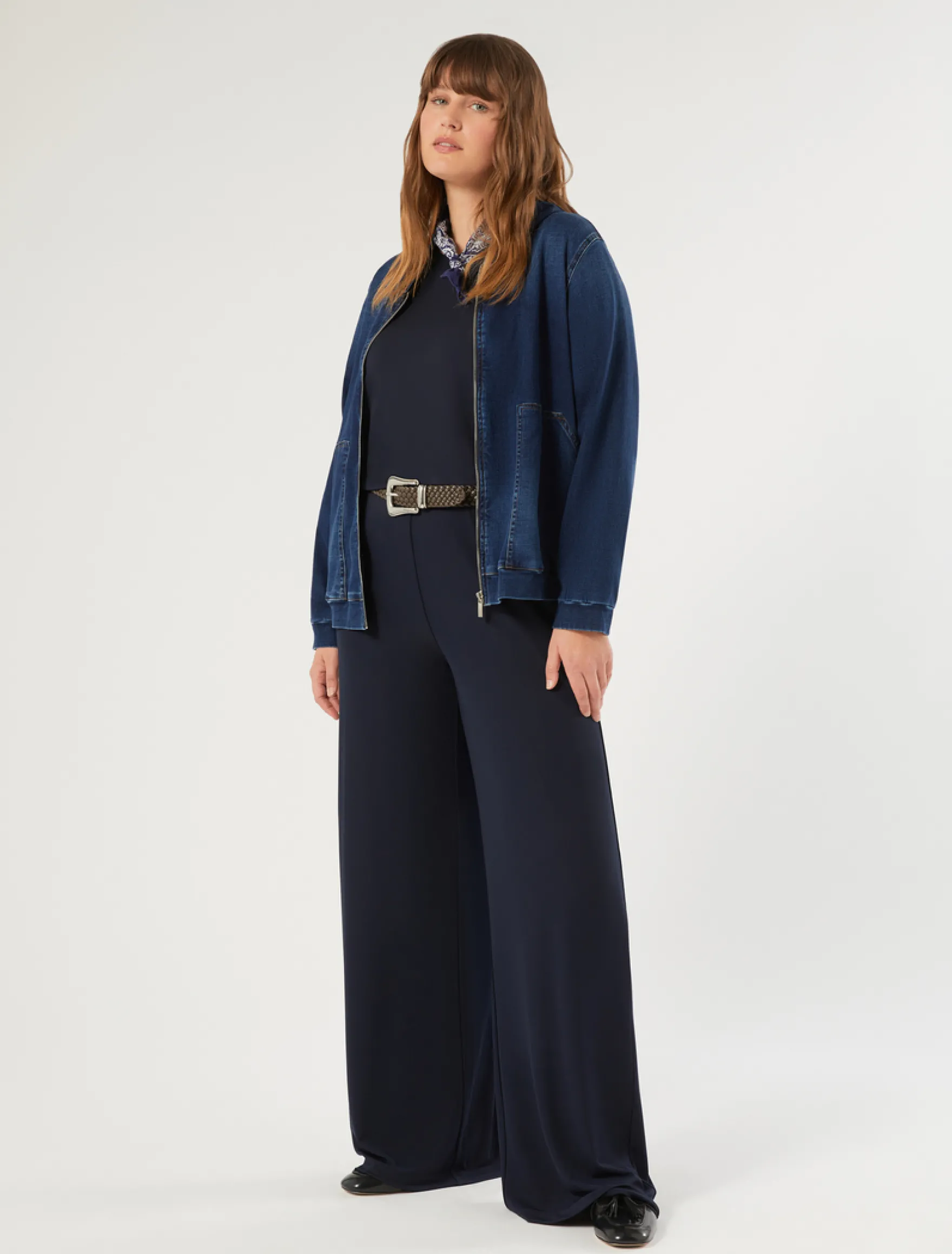 T-shirt in jersey fluido e maglia - BLU NOTTE