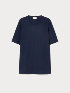 T-shirt in jersey fluido stretch - BLU NOTTE