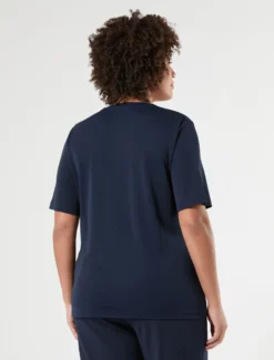 T-shirt in jersey fluido stretch - BLU NOTTE