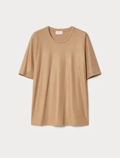 T-shirt in jersey fluido stretch - CARAMELLO
