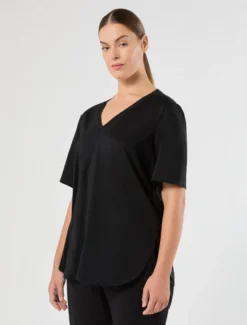 T-shirt in jersey interlock - NERO