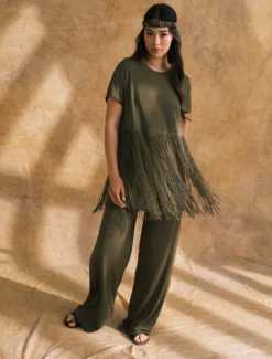 T-shirt in jersey interlock - VERDE KAKI