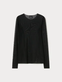 T-shirt in tulle - NERO