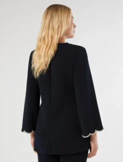 Tunica in cady con ricamo - BLU NOTTE