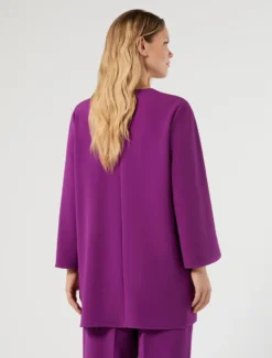 Tunica in cady con ricamo - FUXIA VIOLA