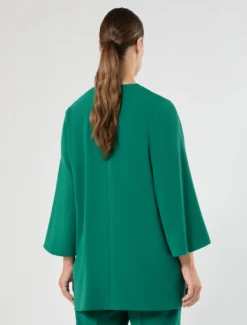 Tunica in cady con ricamo - VERDE SMERALDO